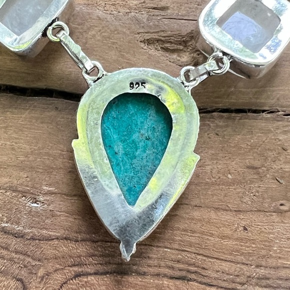 Turquoise, moonstone & topaz necklace - Picture 6 of 7